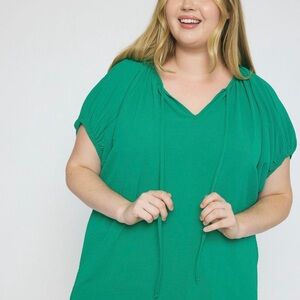 Umgee Vibrant Green Blouse